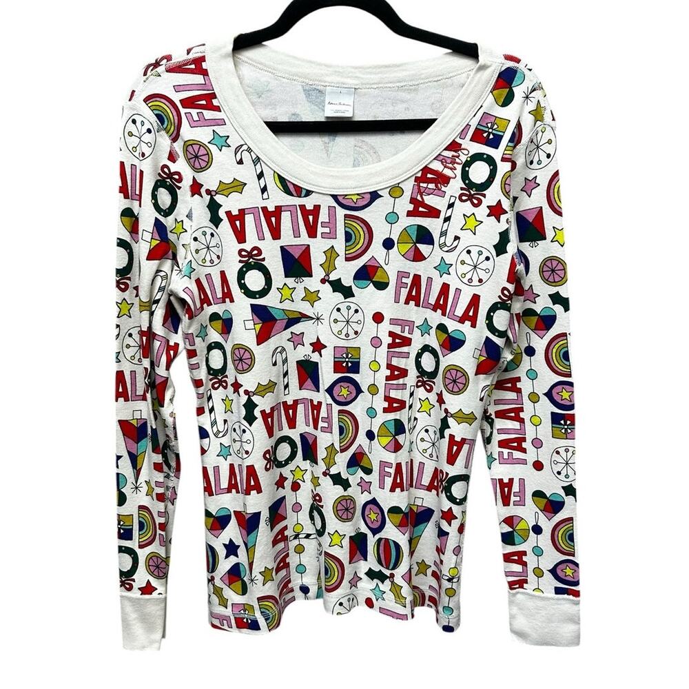 Hanna Andersson Fa La La Holiday Kathy Long Sleeve Long John Top Womens Large